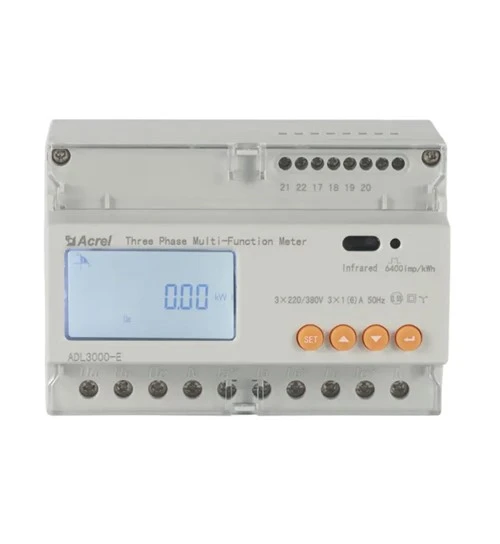 Medidor de kWh trifásico con riel DIN